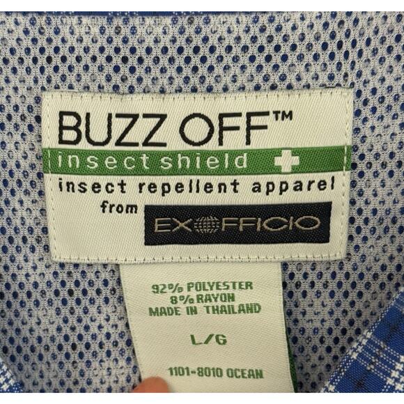 EXOFFICIO Buzz Off Insect Shield Shirt Men Large Plaid Vented Fishing Camping - Picture 11 of 16